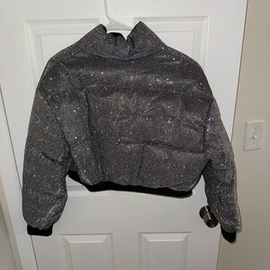 Sparkling Silver Puffer Jacket